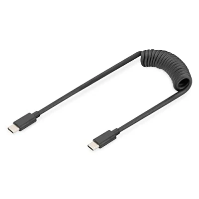 Abbildung von DIGITUS USB 2.0 C auf Spiralkabel 2.0, PD 60W Max; 1m, Schwarz
