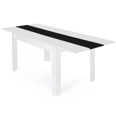 Abbildung von IDMarket Esstisch, ausziehbar, rechteckig, Georgia, für 6 10 Personen, weiß und schwarz, 140 220 x 90 cm