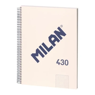 Abbildung von MILAN® Notizbuch mit Spiralbindung, liniert, 80 Blatt A4, Serie 1918, beige