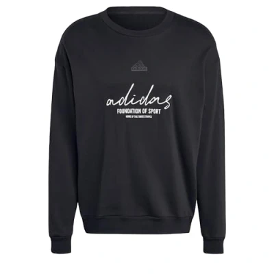 Abbildung von adidas Herren Sweatshirt aus französischem Frottee, Größe S, Schwarz, S