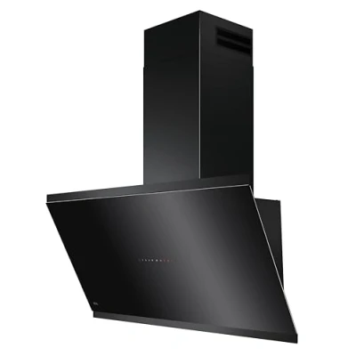 Abbildung von AEG Dunstabzugshaube Serie 7000 mit SilenceTech 90cm kopffreie Wandhaube Glas Ab und Umluft max. 760 m3/h im Abluftbetrieb 67 dB(A) Lüftenfunktion Schwarz GV77D91SB