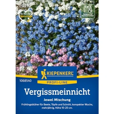 Abbildung von Kiepenkerl Profi Line Vergissmeinnichtsamen Jewel Mix 1068540 Frühlingsblüher für Beete, Töpfe und Schnitt circa 10 20cm hoch Wildblumensamen, Blumenwiese