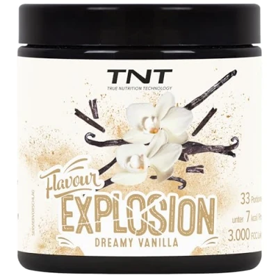 Abbildung von TNT Geschmackspulver &quot;Flavour Explosion&quot; (Dreamy Vanilla / 100g) Unter 10 kcal pro Portion Kalorien sparen Ideal für Joghurt, Quark, Protein Shakes, etc.