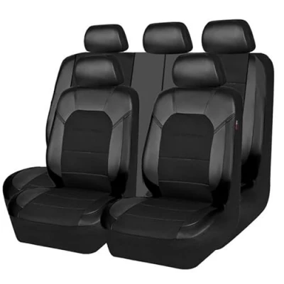 Abbildung von KLUFO Auto Leder Sitzbezüge Sets für VW T4 T5 T6 Multivan/MK6 2000 2023 2024, Sitzschoner Wasserdichter VerschleißFest Atmungsaktiv Zubehör,Black