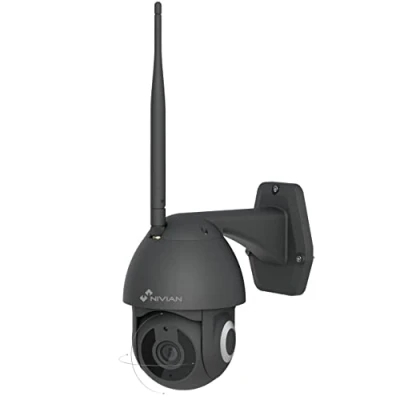 Abbildung von NIVIAN PTZ Kamera Überwachung 2,4 GHz, Half4K, 360, Auto Tracking &amp; Menschenerkennung, Farb Nachtsicht, Zwei Wege Audio, kompatibel mit Alexa Google Home (Weißes neues Modell) (NVS IPC 0S2 Black)