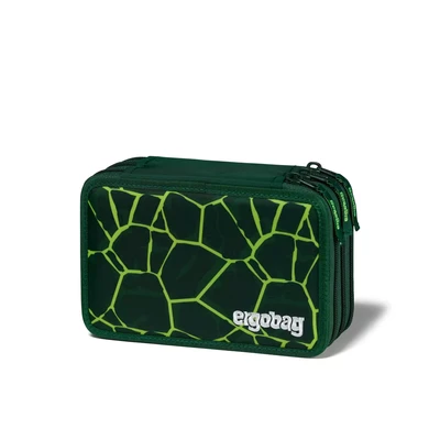 Abbildung von ergobag Maxi Mäppchen Set 40 Teilig, Lyra Bunt und Filzstifte, Kleingeld Fach, Lineal, Schere BärRex Grün