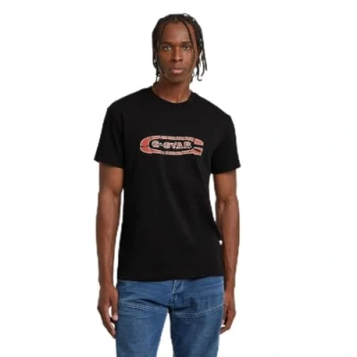 Abbildung von G Star Destroyed OLD Skool LOGO Tshirt print, Herren, Größe: Medium, Dk black