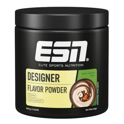 Abbildung von ESN Designer Flavor Powder, Milky Hazelnut, 250 g, Geschmackspulver zum Süßen, ohne viel Zucker und Kalorien made in Germany