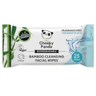 Abbildung von The Cheeky Panda Abschminktücher aus Bambus Ohne Duft 25 Reinigungstücher fürs Gesicht Biologisch Abbaubar Super Sanft &amp; Nachhaltig Feuchttücher zur Make up Entfernung
