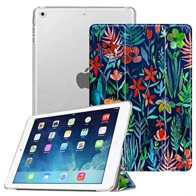 Abbildung von Fintie Hülle für iPad Air 2 (2014 Modell) / (2013 Ultradünne Superleicht Schutzhülle mit Transparenter Rückseite Abdeckung Auto Schlaf/Wach Funktion, Dschungelnacht