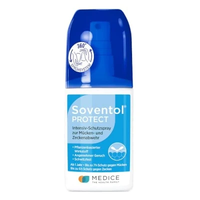 Abbildung von Soventol Protect Mücke Intensiv Schutzspray 100 ml zur Mückenabwehr wasserbeständig ab 1 Jahr gut verträglich angenehmer Geruch