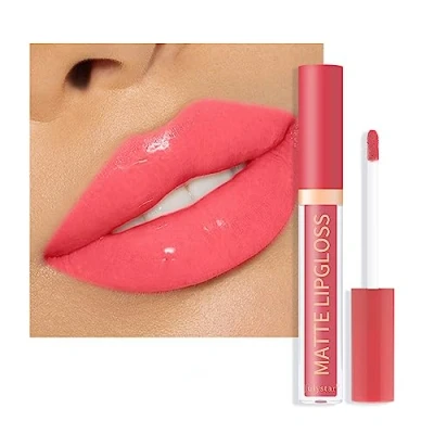Abbildung von INTEROOKIE Makeup Water Gloss Lip Glaze mit Spiegel Nicht verblassende Lippenhonigflüssigkeit für natürliche, lang anhaltende Feuchtigkeit Wasserglanz Frauen (09#)