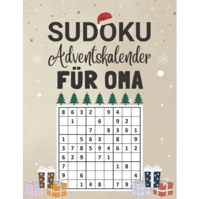 Abbildung von Sudoku Adventskalender für Oma: Rätsel von Leicht bis Schwer mit Lösungen als Geschenk Erwachsene &amp; Senioren zu weihnachten