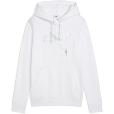 Abbildung von Puma Hoodie Kapuzenpullover, Damen, Größe: Large, White/metallic silver