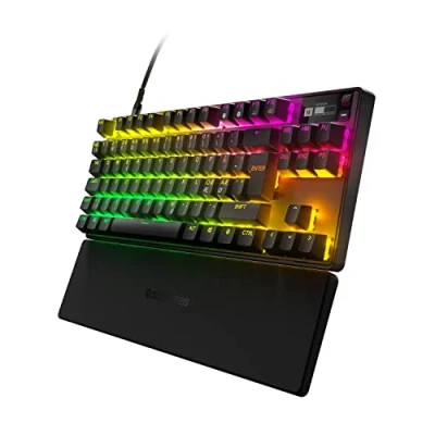 Abbildung von SteelSeries Apex Pro TKL HyperMagnetic Gaming Tastatur Die schnellste Anpassbares Ansprechverhalten OLED Bildschirm PBT Keycaps USB C 2023 Edition Nordisch QWERTY