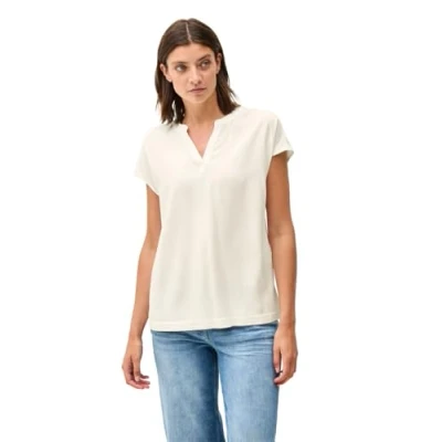 Abbildung von CECIL Damen B345612 Blusenshirt in Unifarbe, Vanilla White, S