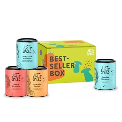 Abbildung von Just Spices Bestseller Gewürzbox I 4 vielseitige Gewürzmixe Perfekt als Geschenk