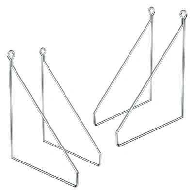 Abbildung von ML Design 4 Stück Regalhalterung 200mm, Silber, Metall, Dreieckige Regalhalterungen, Schwebe Regalwinkel, Draht Wandhalterung, Regalträger für Wandmontage, Wandregal Wandkonsole Hängeregal Regalstütze