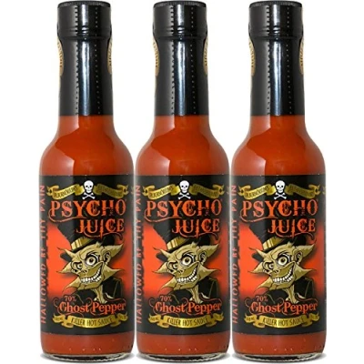 Abbildung von Psycho Juice Hot Chili Sauce 70% Ghost Pepper (Pack of 3)