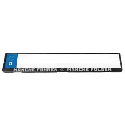Abbildung von Rammstein Auto Kennzeichenverstärker Manche führen Folgen schwarz Silber, Offizielles Band Merchandise KFZ Nummernschild Halterung