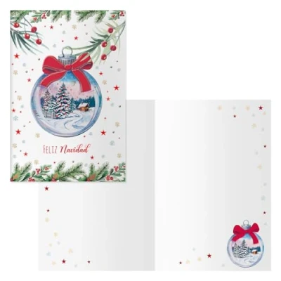 Abbildung von DOHE Weihnachtskarten Packung mit 6 Stück Größe: 11,5 x 17 cm (geschlossen) Inklusive Umschlag zur Aufbewahrung der Karte Modell Schleife