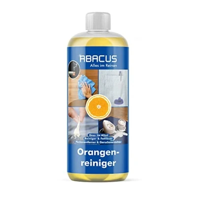Abbildung von ABACUS® Orangenreiniger, Orangenölreiniger Orange Reiniger mit Orangenöl &amp; Orangenduft Fleckenentferner Fettlöser löst Harz, Klebereste, Schmieröl, Tinte Orangenreiniger 1000 ml (2108)