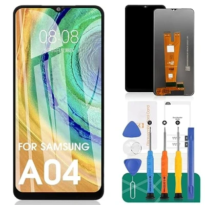 Abbildung von SRJTEK Ersatz für Samsung Galaxy A04 LCD Digitizer SM A045F A045F/DS Display Touchscreen Vollmontage Reparaturteile in Schwarz (ohne Rahmen)