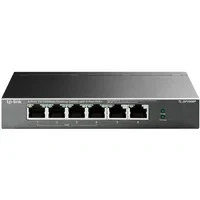Abbildung von TP Link TL SF1006P 6 Port Fast Ethernet PoE Switch mit 4 PoE+ Ports (67 Watt, geschirmte RJ 45 Ports, 250m Übertragungsabdeckung im Extendmodus, Plug and Play Installation, lüfterlos) Schwarz