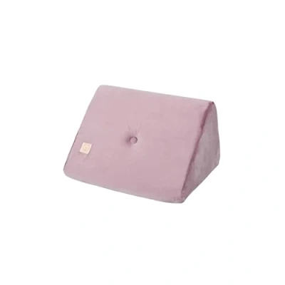 Abbildung von MISIOO FOLDIE Keilkissen Samt Kissen für Kinderzimmer Elegant Lesekissen aus Schaumstoff Rückenstützkissen Kinder ideale Ergänzung zur Klappmatratze 60x50x36 cm Lila