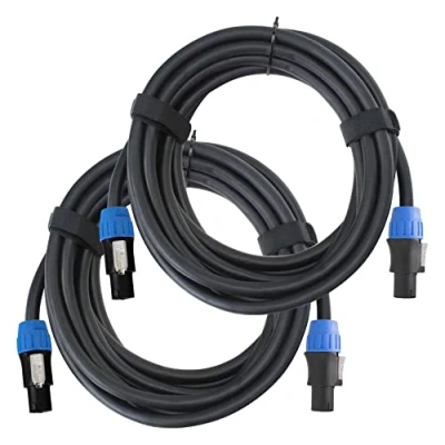 Abbildung von Pronomic pro line BOXSP4 10 Lautsprecherkabel 4x 2,5 mm² 1 Paar professionelle Boxenkabel für DJ &amp; PA Länge: m Stecker: 4 Pol Speakon kompatibel Spannzangen Zugentlastung Schwarz
