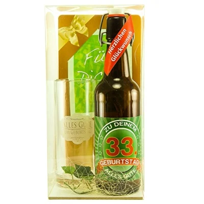 Abbildung von Bier Geschenk Geschenkset 33. Geburtstag