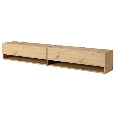 Abbildung von Selsey TV Schrank Board Sideboard Fernsehtisch Fernsehschrank 200 cm Hängend Mit Graphitem Akzent Eiche Artisan Mirrgo