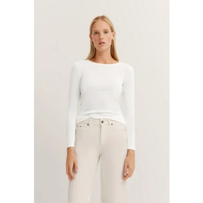 Abbildung von bugatti Langarmshirt, Damen, Größe: Medium, Ecru