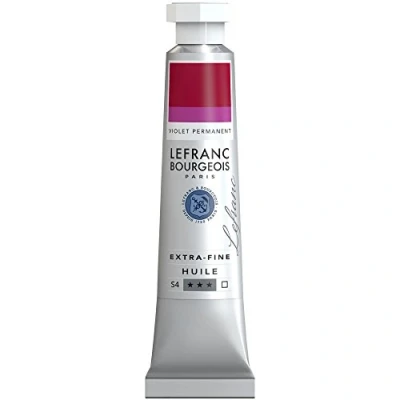 Abbildung von Lefranc Bourgeois 404948 extra feine Ölfarbe in Künstlerqualität aus hochwertigen Pigmenten, lebendige Farben, hohe Lichtechtheit, 20ml Tube Permanentviolett