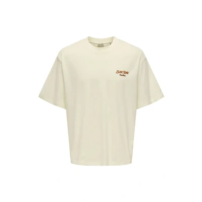 Abbildung von Only &amp; Sons Malik JIMS OVS SS TEE Tshirt print, Herren, Größe: Large, Beige