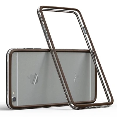 Abbildung von EAZY CASE Bumper kompatibel mit iPhone 6 / 6S Silikon Flexible Schutzhülle als Rahmenschutz in Braun