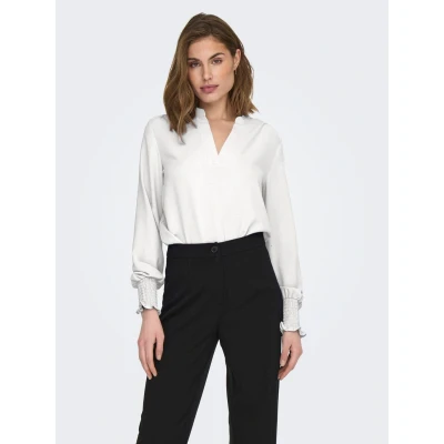 Abbildung von ONLY Onlmette V NECK Smock Bluse, Damen, Größe: Large, Cloud dancer
