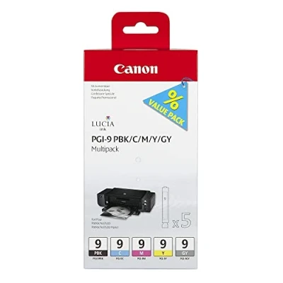 Abbildung von Canon Original PGI 9 Druckerpatronen 5er Multipack PBK/C/M/Y/GY
