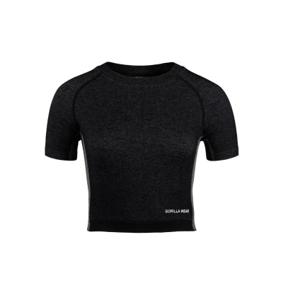 Abbildung von Gorilla Wear Selah Seamless CROP Tshirt print, Damen, Größe: XS/S, Black