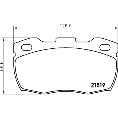 Abbildung von HELLA 8DB 355 005 861 Bremsbelagsatz nicht für Verschleißwarnanzeiger vorbereitet LAND ROVER: Defender SUV, SUV Cabrio, Pickup