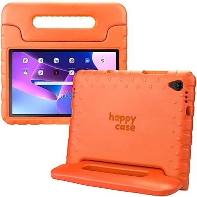 Abbildung von HappyCase Kinder Tablet Hülle Geeignet für Lenovo Tab M10 Plus/FHD Plus Kinderfreundliche Schutzhülle Kinderhülle mit Griff und Ständer Orange