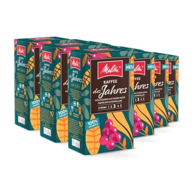 Abbildung von Melitta Auslese Filter Kaffee 12 x 500g, gemahlen, Pulver für Filterkaffeemaschinen, starke Röstung, geröstet in Deutschland, im Tray
