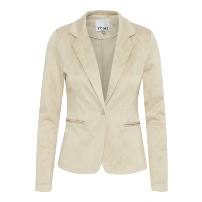 Abbildung von ICHI Leopard Blazer, Damen, Größe: Large, Doeskin