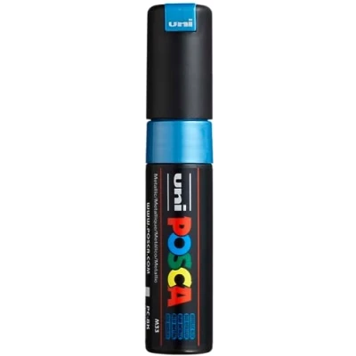 Abbildung von 6 x Uni Ball Fasermaler Posca PC 8K 8mm blau metallic