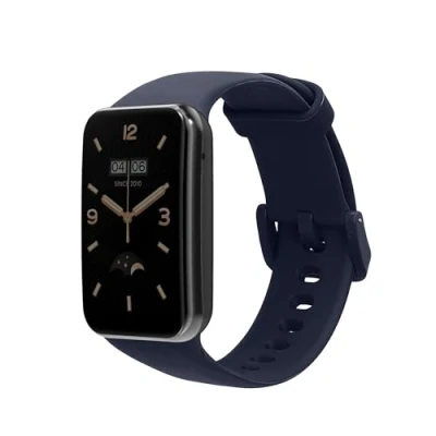 Abbildung von kwmobile Ersatzarmband kompatibel mit Xiaomi Mi Band 7 Pro Armband Fitnesstracker aus Silikon in Dunkelblau