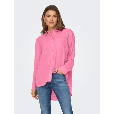 Abbildung von ONLY Damen Onltokyo L/S Linen Blend Shirt PNT Noos Langarmhemd Mit Normaler Passform Und Knopfverschluss, Prism Pink, XXS