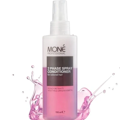 Abbildung von MONÉ PROFESSIONAL Leave In Conditioner für gefärbtes Haar Farbglanz und sofortiger Glanz Intensive Nährstoffzufuhr Perfekt alle Haartypen Schütteln aufsprühen! 150 ml