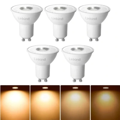 Abbildung von Linkind Dimmbar 5.7W GU10 LED Lampen, ersetzt 75W Lampe, 2700K Warmweiß Reflektorlampe Spot, 110 breite Abstrahlwinkel 560Lm Leuchtmittel PAR16 LED, 5 Stück