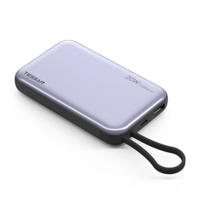 Abbildung von TESSAN Magsafe Power Bank mit 4 Ports, Powerbank 10000mAh, Wireless 20W PD Schnelles Laden, USB C für Phone, Ladegerät Lightining Ladekabel, Tragbare Größe