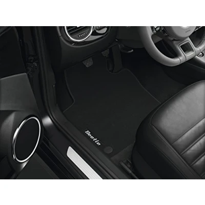 Abbildung von Volkswagen Original Premium Velours Fußmatten mit Schriftzug VW Beetle (5C) 4 teilig schwarz (A Beetle)